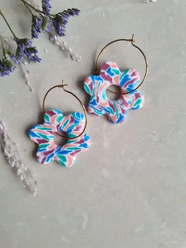 Kaléidoscop Flower Hoops